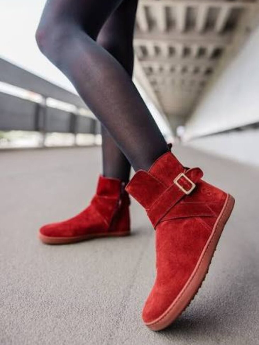 Shapen DIVINE barefoot ankle boots Bordeaux Suede 38